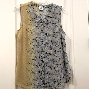 Cabi button down sleeveless top